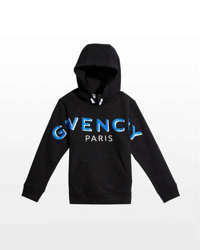 Shop Givenchy Boy's Shadow Logo Hooded Jacket In 09b Black