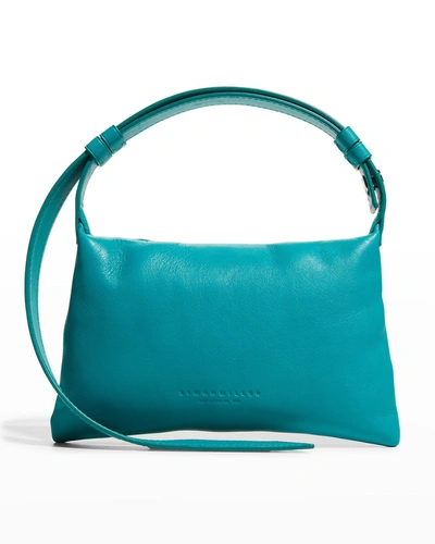 Shop Simon Miller Mini Puffin Clutch Shoulder Bag In Blue Algae