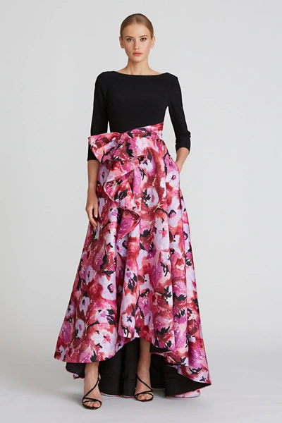 Shop Theia Viola High-low Boatneck Gown