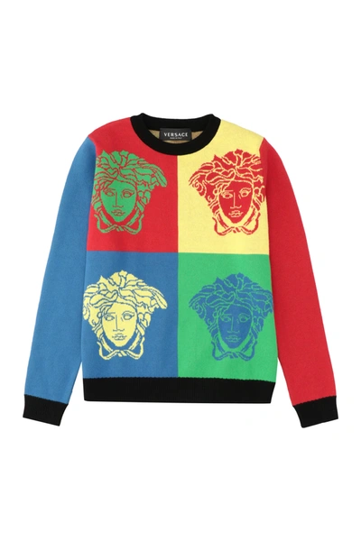 Shop Versace Kids Pop Logo Knit Jumper In Multi