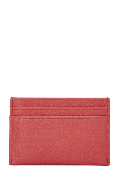 Pre-owned Chanel Red Caviar 'cc' Card Holder