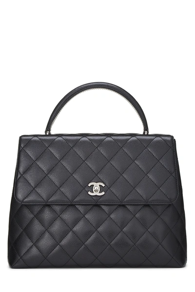 Pre-owned Chanel Black Quilted Caviar Kelly Jumbo