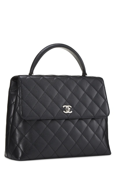 Pre-owned Chanel Black Quilted Caviar Kelly Jumbo