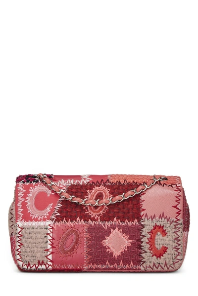 Pre-owned Chanel Pink Patchwork Single Flap Medium