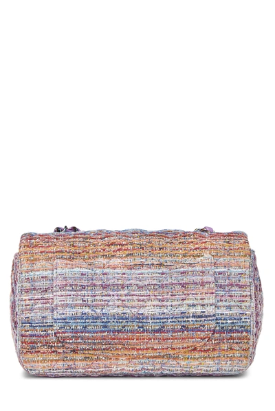 Pre-owned Chanel Multicolor Quilted Tweed Rainbow Flap New Mini