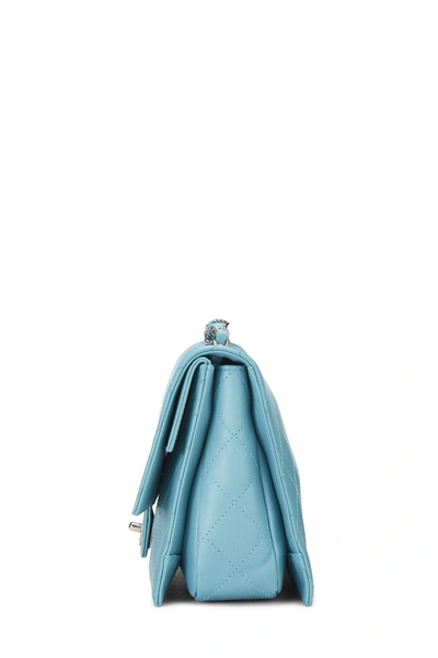 Pre-owned Chanel Blue Quilted Lambskin Seasonal Flap Bag Medium