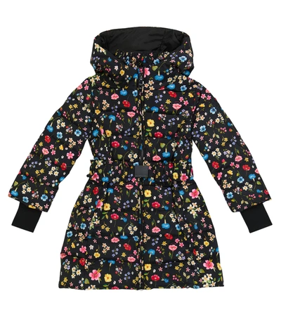 Shop Monnalisa Floral Padded Coat In Multicoloured