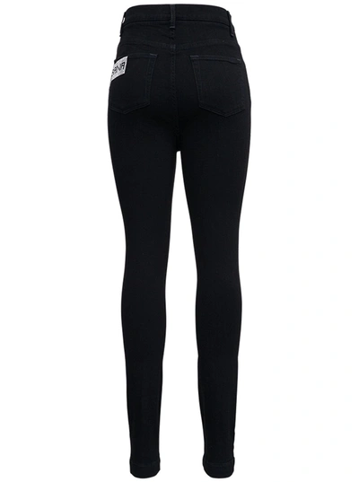 Shop Dolce & Gabbana Stretch Denim Jeans With Jewel Logo In Black