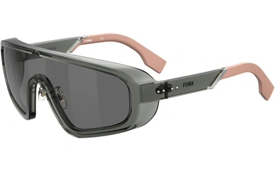 Shop Fendi Grey Mirror Gradient Shield Mens Sunglasses Ff M0084/s 0kb7