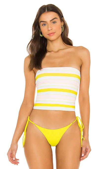 Shop Frankies Bikinis Peace Top In Summer Stripe