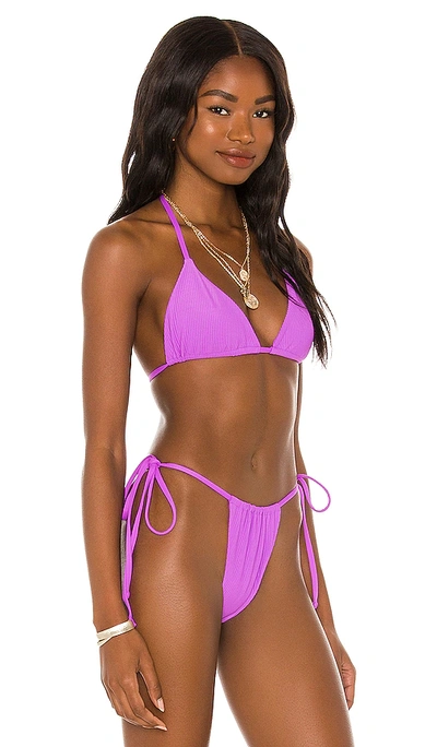 Shop Frankies Bikinis Tia Ribbed Bikini Top In Passionfruit