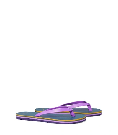 Shop Tory Burch Mini Minnie Flip-flop In Purple Holly/deep Lagoon/purple Holly