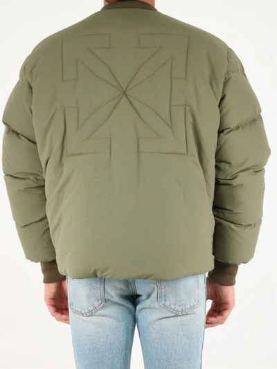 Shop Off-white Puffer Arrow Green Jacket