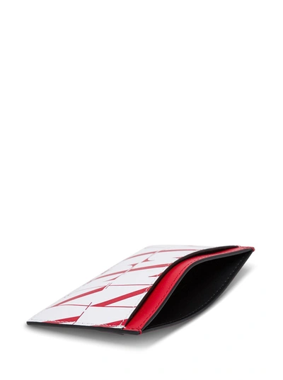 Shop Valentino Vltn Card Holder In White And Red Leather