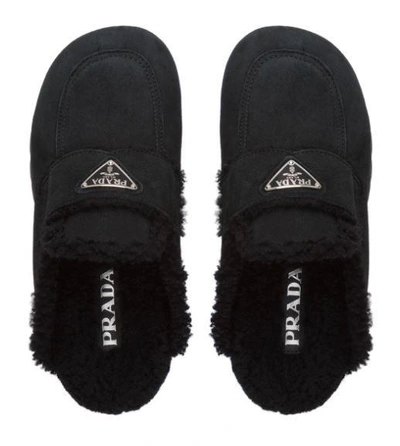 Shop Prada Flat Shoes Black