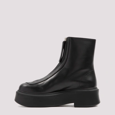 Shop The Row Leather Boots Shoes In Black