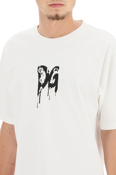 Shop Dolce & Gabbana T-shirt With Monogram And Logo Print In White