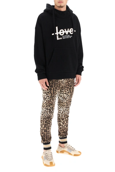 Shop Dolce & Gabbana 'only Good Vibes' Print Hoodie In Black