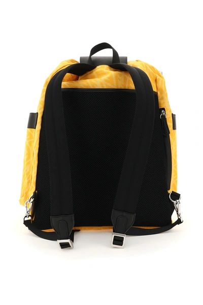 Shop Fendi Ff Vertigo Jacquard Fabric Backpack In Yellow,black