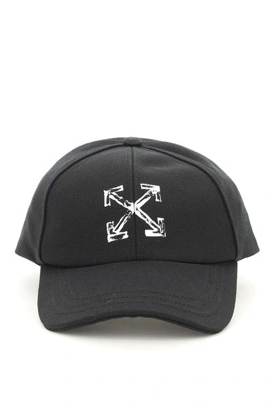 Shop Off-white Arrows Print Baseball Cap In Black,white