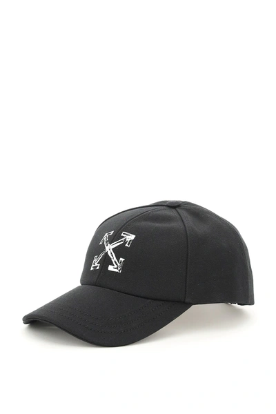 Shop Off-white Arrows Print Baseball Cap In Black,white