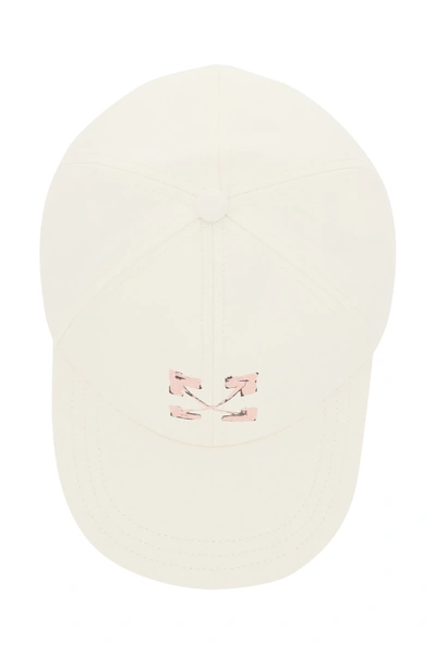 Shop Off-white Arrows Print Baseball Cap In White,pink