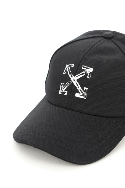 Shop Off-white Arrows Print Baseball Cap In Black,white