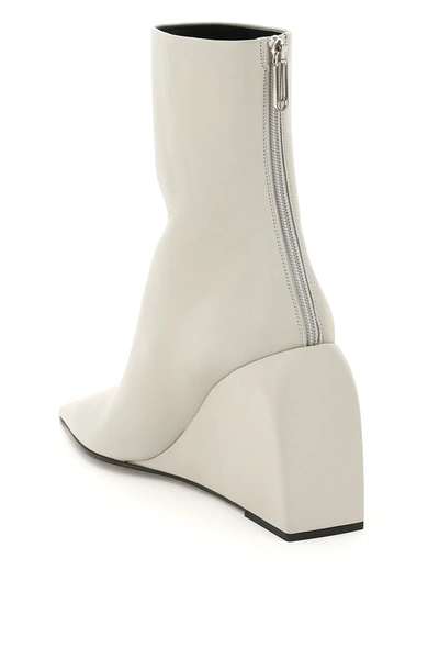Shop Off-white Wedge Heel Ankle Boots In Grey