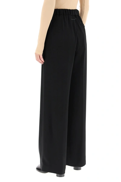 Shop Mm6 Maison Margiela Loose Trousers In Cady In Black