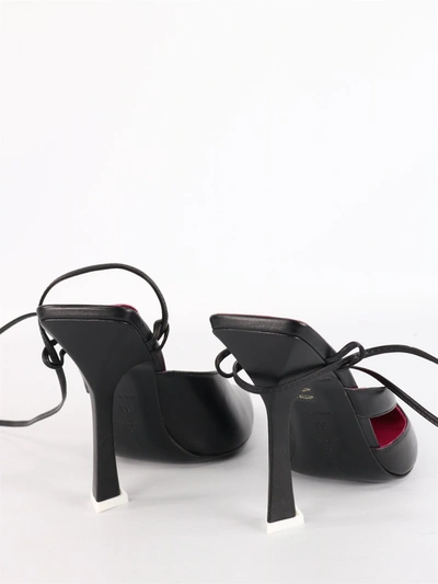 Attico Anais Cutout Leather Pumps In Black