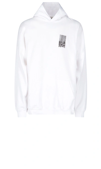 Shop Balenciaga "barcode" Hoodie In White