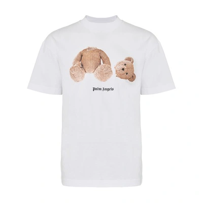 Shop Palm Angels Classic Bear T-shirt In White Brow