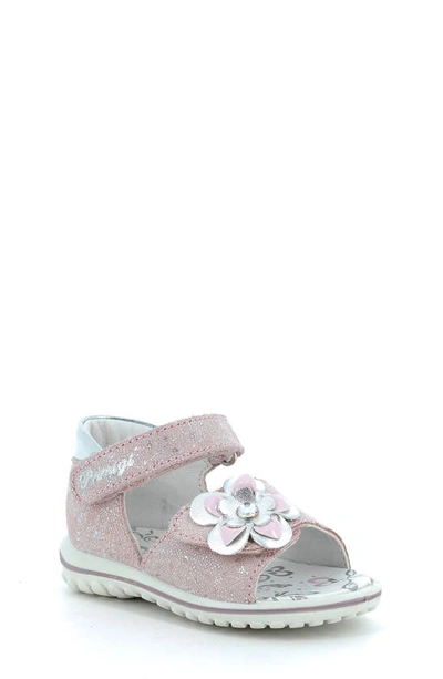 Shop Primigi Sparkle Open Toe Sandal In Pink/ Silver