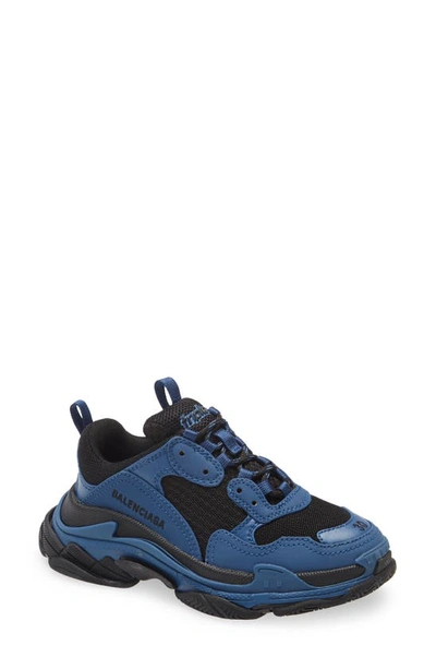 Shop Balenciaga Triple S Sneaker In Dark Navy/ Grey/ Black