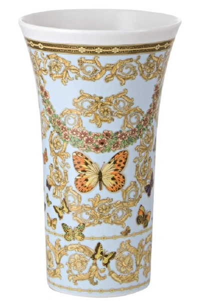 Shop Versace Butterfly Garden Vase In Turquoise