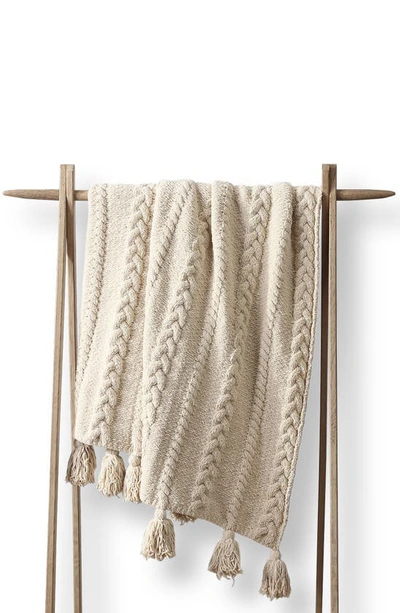 Shop Sunday Citizen Braided Pom Pom Throw Blanket In Sahara Tan