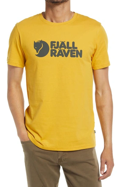 Shop Fjall Raven Logo Graphic Tee In Ochre