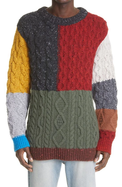 Shop Alanui San Pedro Fisherman Patchwork Wool & Cashmere Sweater In Multicolor
