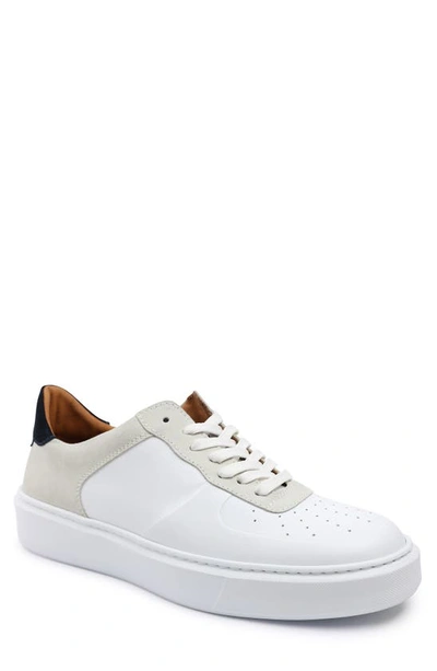 Shop Bruno Magli Falcone Sneaker In White Calf/ Ice Suede