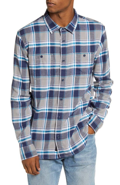 Shop Vans Banfield Iii Plaid Button-up Flannel Shirt In Frost Grey
