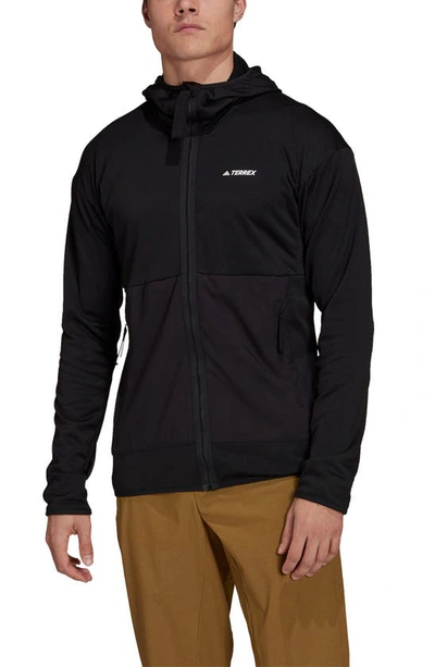 Adidas Originals Terrex Tech Fleece Light Hooded Hiking Jacket In Black |  ModeSens