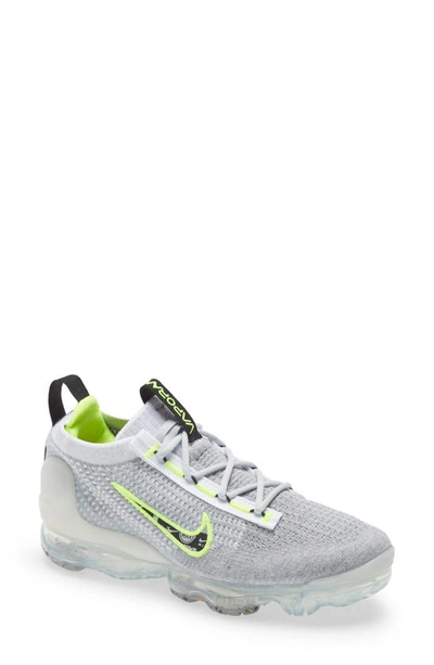 Shop Nike Kids' Air Vapormax 2021 Fk Sneaker In Wolf Grey/ Black/ White/ Volt