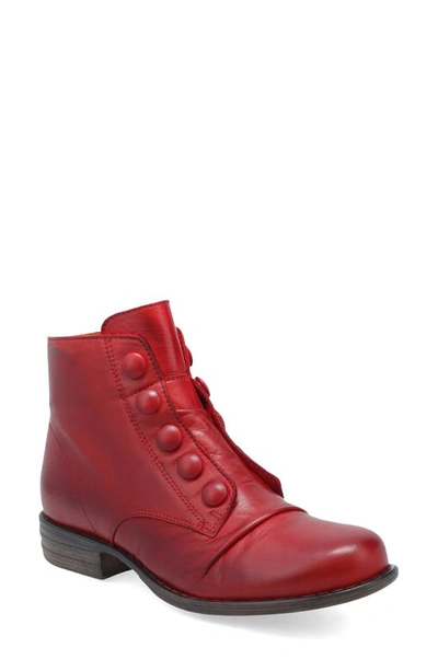 Miz Mooz Louise Womens Leather Ankle Booties In Red