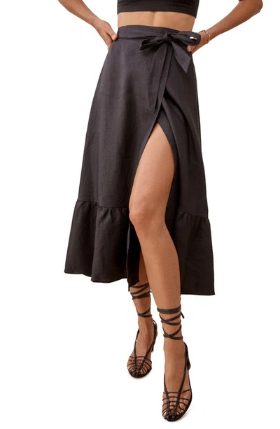 Shop Reformation Julep Ruffle Skirt In Black