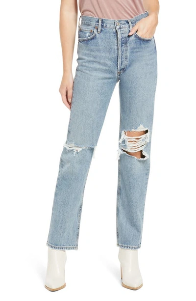Shop Agolde '90s Pinch High Waist Straight Leg Organic Cotton Jeans In Backdrop