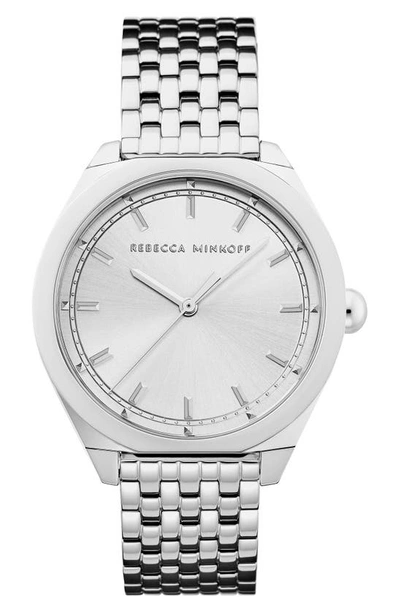 Shop Rebecca Minkoff Amari Bracelet Watch, 38mm In Silver