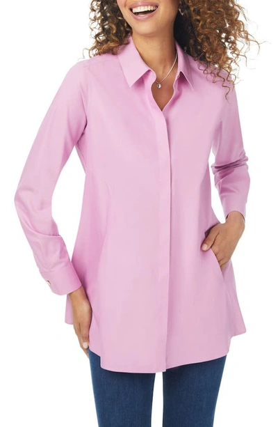 Shop Foxcroft Cici Non-iron Tunic Blouse In Rose Frost