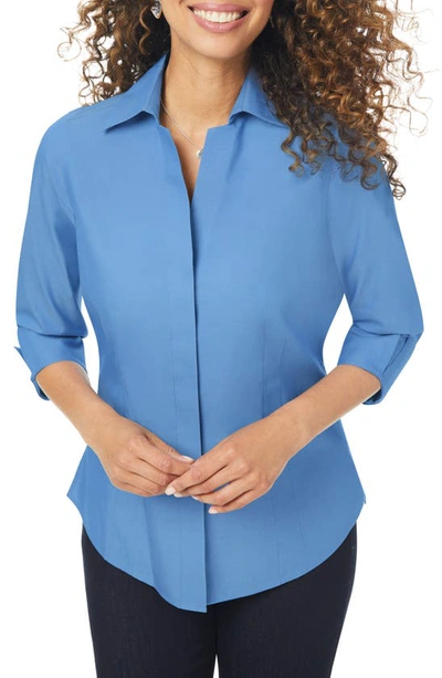 Shop Foxcroft Taylor Fitted Non-iron Shirt In Blue Bliss