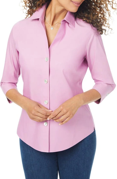 Shop Foxcroft Paityn Non-iron Cotton Shirt In Rose Frost