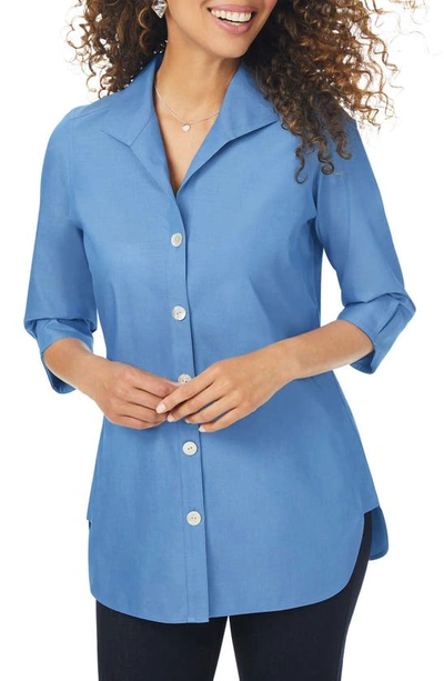 Shop Foxcroft Pandora Non-iron Cotton Shirt In Blue Bliss